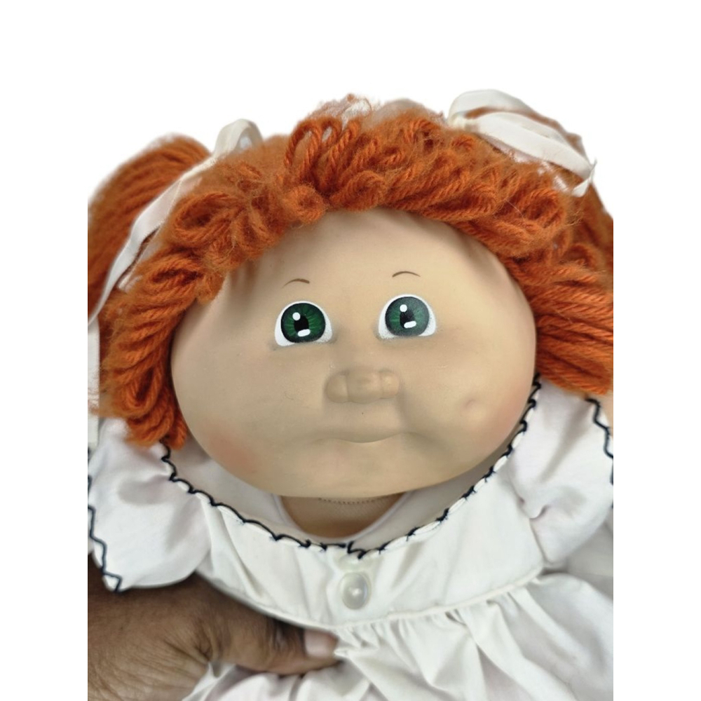 Vintage Cabbage Patch Kids Doll Orange Yarn Hair, Green Eyes,